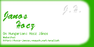 janos hocz business card